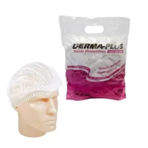 Touca Descartável Elástica Branca Dermaplus