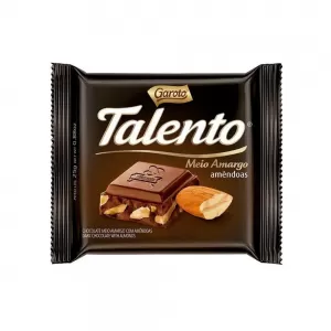 Chocolate Garoto Talento Meio Amargo Amendoas 25G