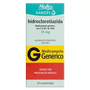Hidroclorotiazida Medley 25mg 30 comprimidos