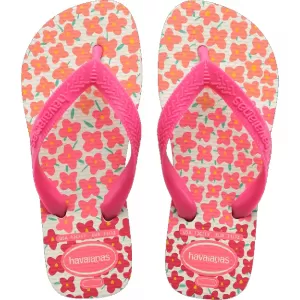 Sandália Havaianas Infantil Kids Flores Branco/Rosa – Tamanho 31/32