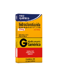 Hidroclorotiazida Genérico Neo Quimica 25mg 30 comprimidos