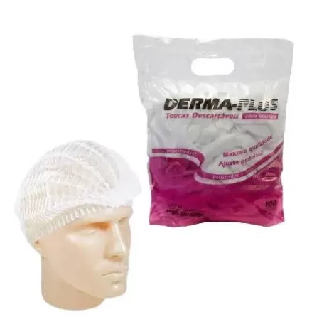 Touca Descartável Elástica Branca Dermaplus