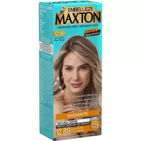 Tintura Maxton Kit 12.89 Louro Extra Claro Perolado – Coloração Permanente