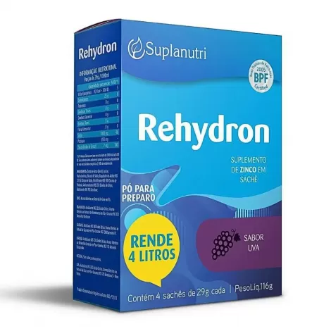 Rehydron 4 sachês sabor uva 26g