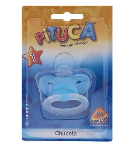 Chupeta Pituca Borboleta Ortodôntica Silicone Azul – Tamanho 1