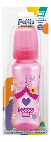 PETITA MAMADEIRA CINTURADA ROSA BICO PVC 240 ML x 1