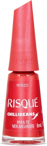 Esmalte Vermelho Risqué & Chilli Beans Para Te Vermelhor Metálico 8ml