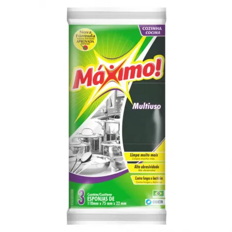 Esponja Multiuso Máximo – Pacote com 3 Unidades