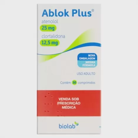 Ablok Plus 25mg + 12,5mg – 30 Comprimidos | Tratamento da Hipertensã
