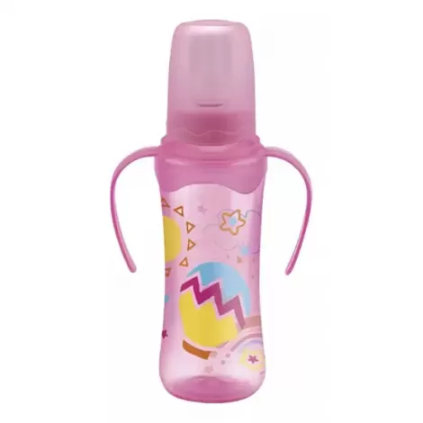 Mamadeira Classic com Alça 240 ml – Bico Redondo Rosa