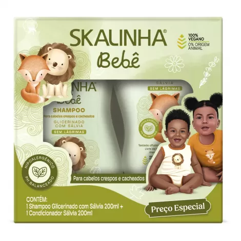 Kit Skalinha Shampoo + Condicionador 200ml Sálvia