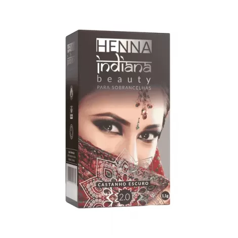 Henna Indiana Pó para Sobrancelha Castanho Escuro 1,1g