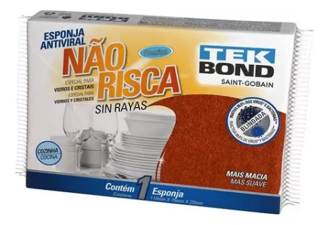 Esponja Abrasiva Antiviral Vidroc Não Risca