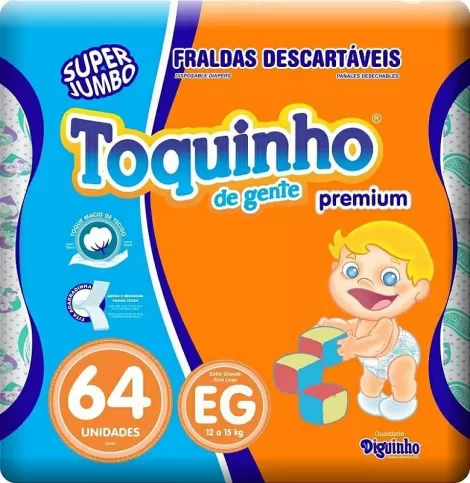 FRALDA TOQUINHO SUPER PREMIUM EG COM 64