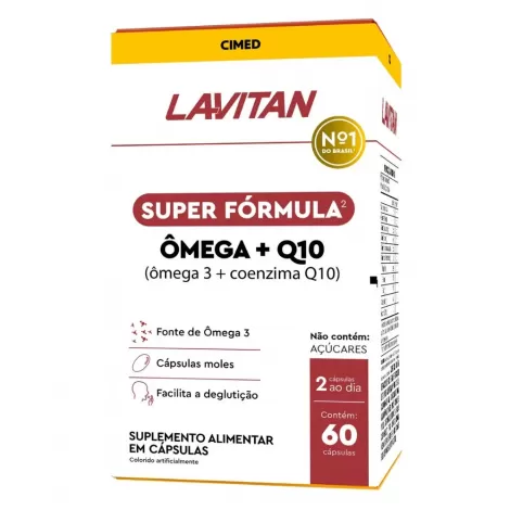 Lavitan Super Fórmula Ômega 3 + Q10 com 60 Cps Gel