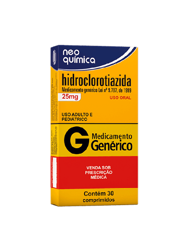 Hidroclorotiazida Genérico Neo Quimica 25mg 30 comprimidos