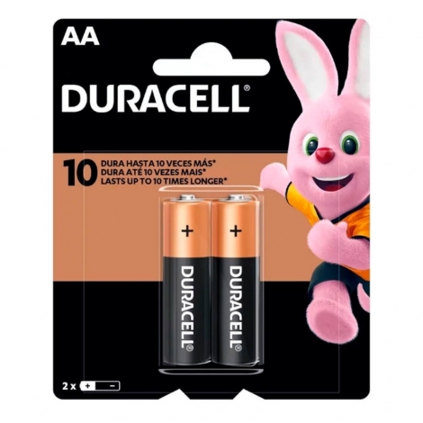 Pilha Duracell AA Cartela com 2 Unidades – Alta Performance e Longa Duração