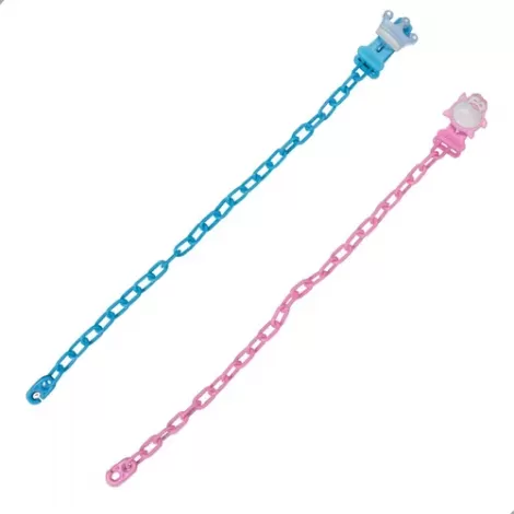 Prendedor de Chupeta com Corrente – Cores Sortidas