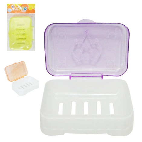 Saboneteira de Pia de Plástico Retangular – Com Tampa