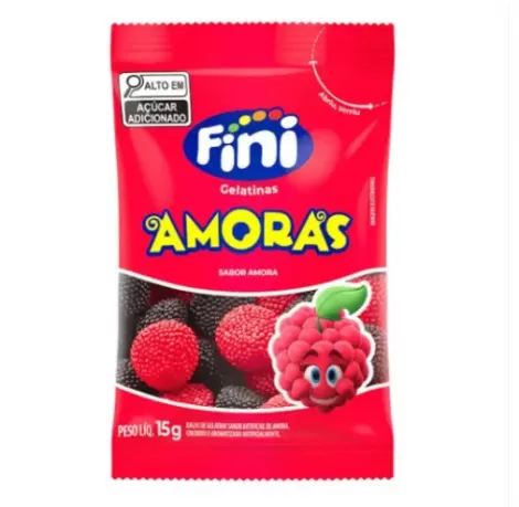 Bala Fini Gelatina Amoras 15g – Sabor Intenso e Textura Macia